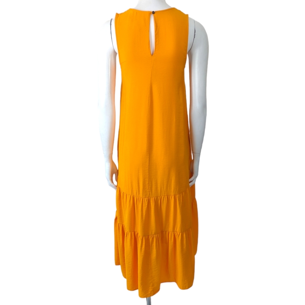 Anthropologie Maeve Marlene Maxi Dress Tiered Women XS Tangelo Orange Sleeveless - Picture 14 of 14